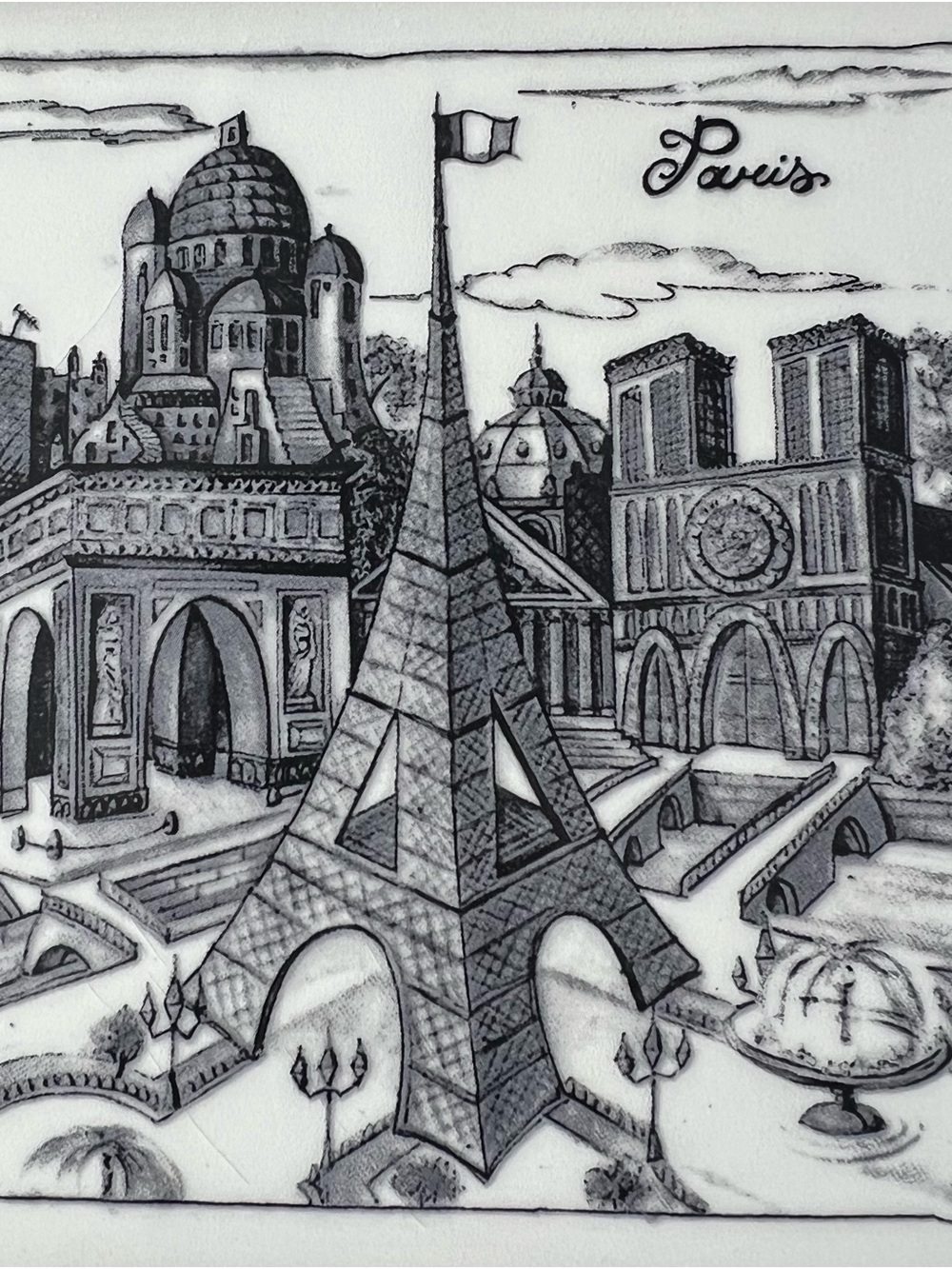 Italian crafted “Cities” series- Paris ceramic plate